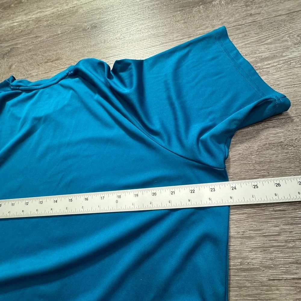 Nike Shirt Adult‎ Large Blue Swim UPF 40 Short Sleeve Performance Tee Surf Adult